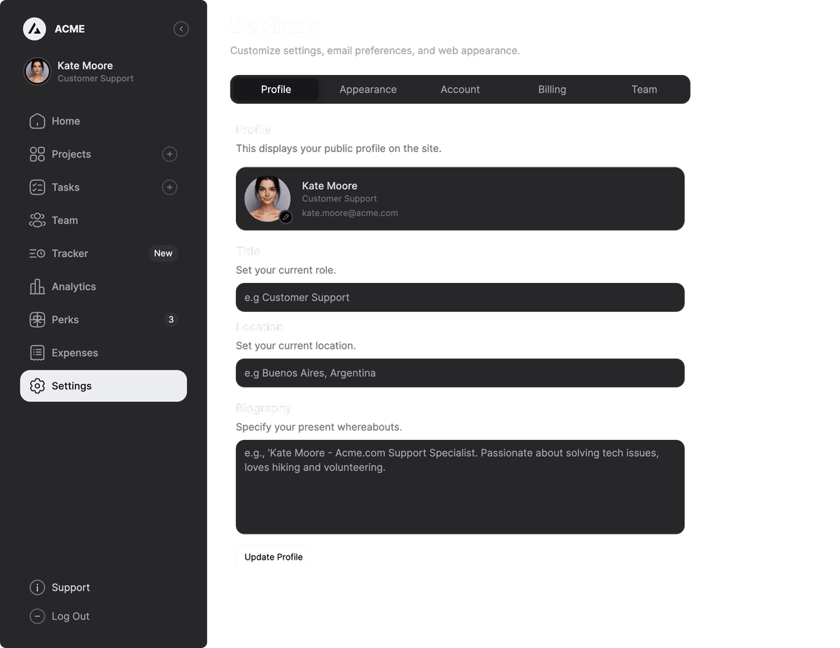 Settings Layout image